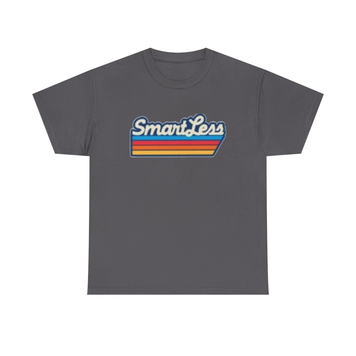 SmartLess retro striped logo Tee | vintage script graphic shirt SmartLess - alternate angle 5, merchandise