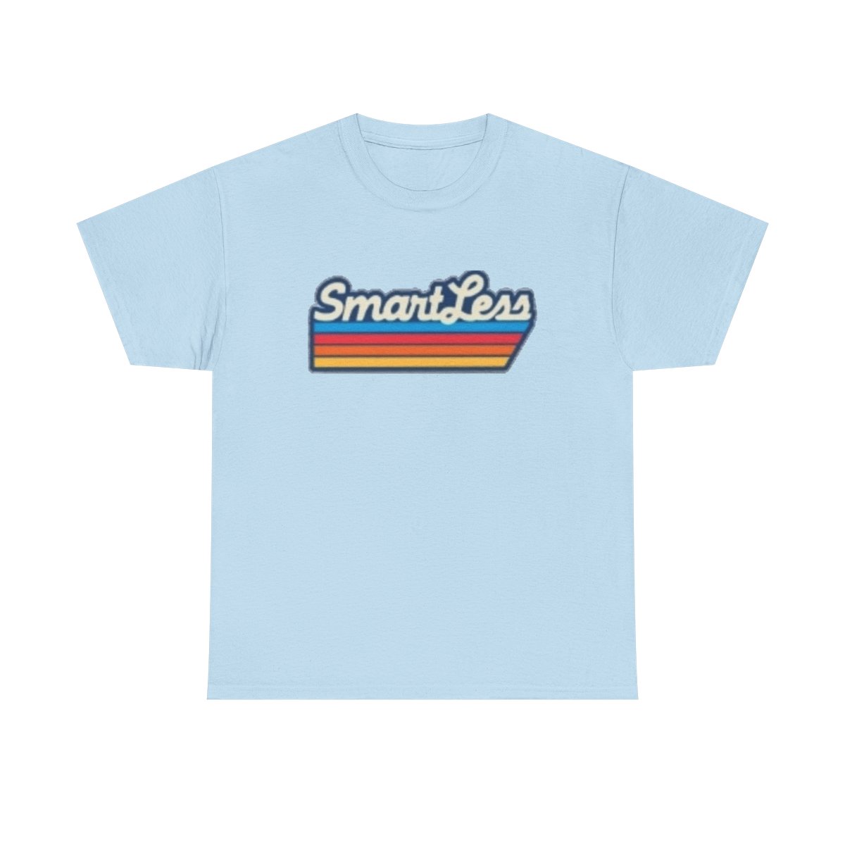 SmartLess retro striped logo Tee | vintage script graphic shirt SmartLess - alternate angle 4, merchandise