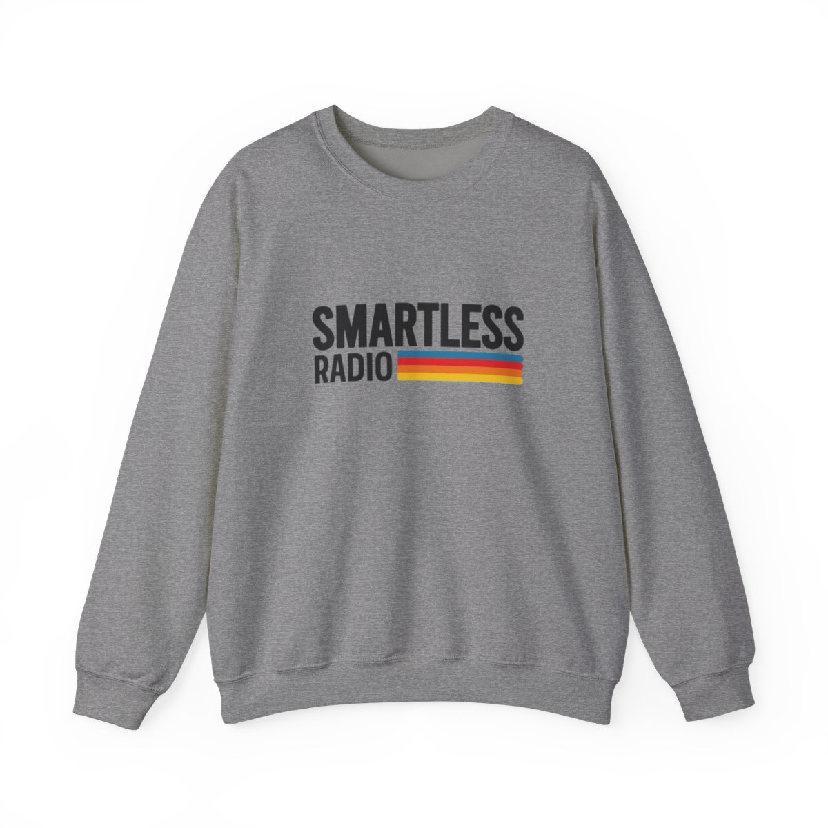 Smartless Radio Crewneck Sweatshirt | Retro Stripe Logo SmartLess - alternate angle 5, merchandise
