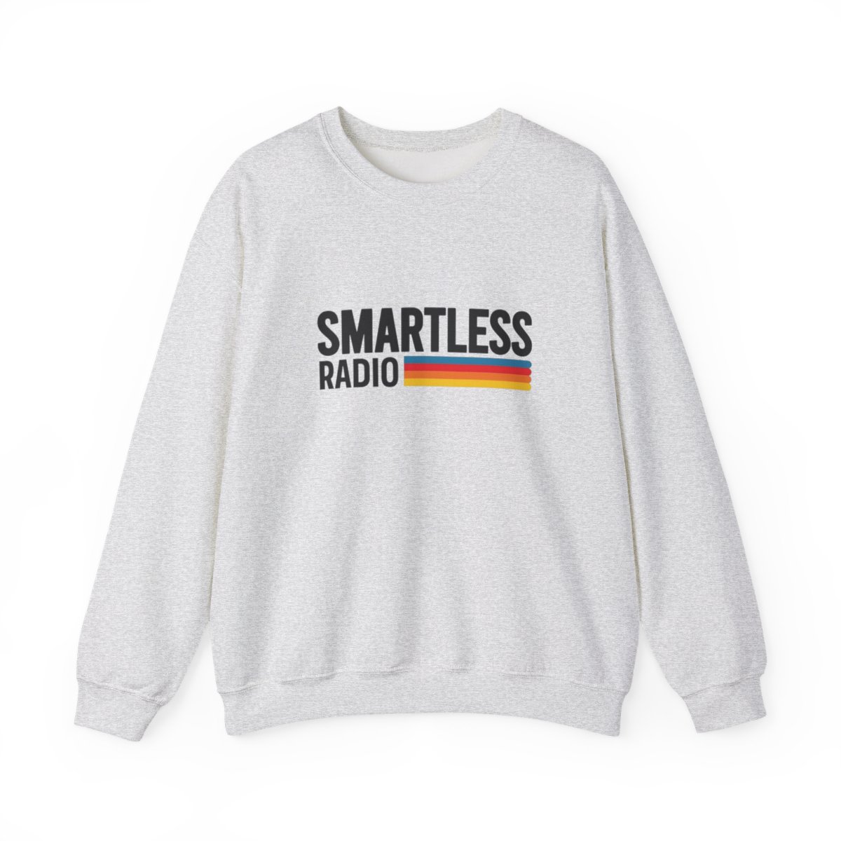 Smartless Radio Crewneck Sweatshirt | Retro Stripe Logo SmartLess - alternate angle 2, merchandise