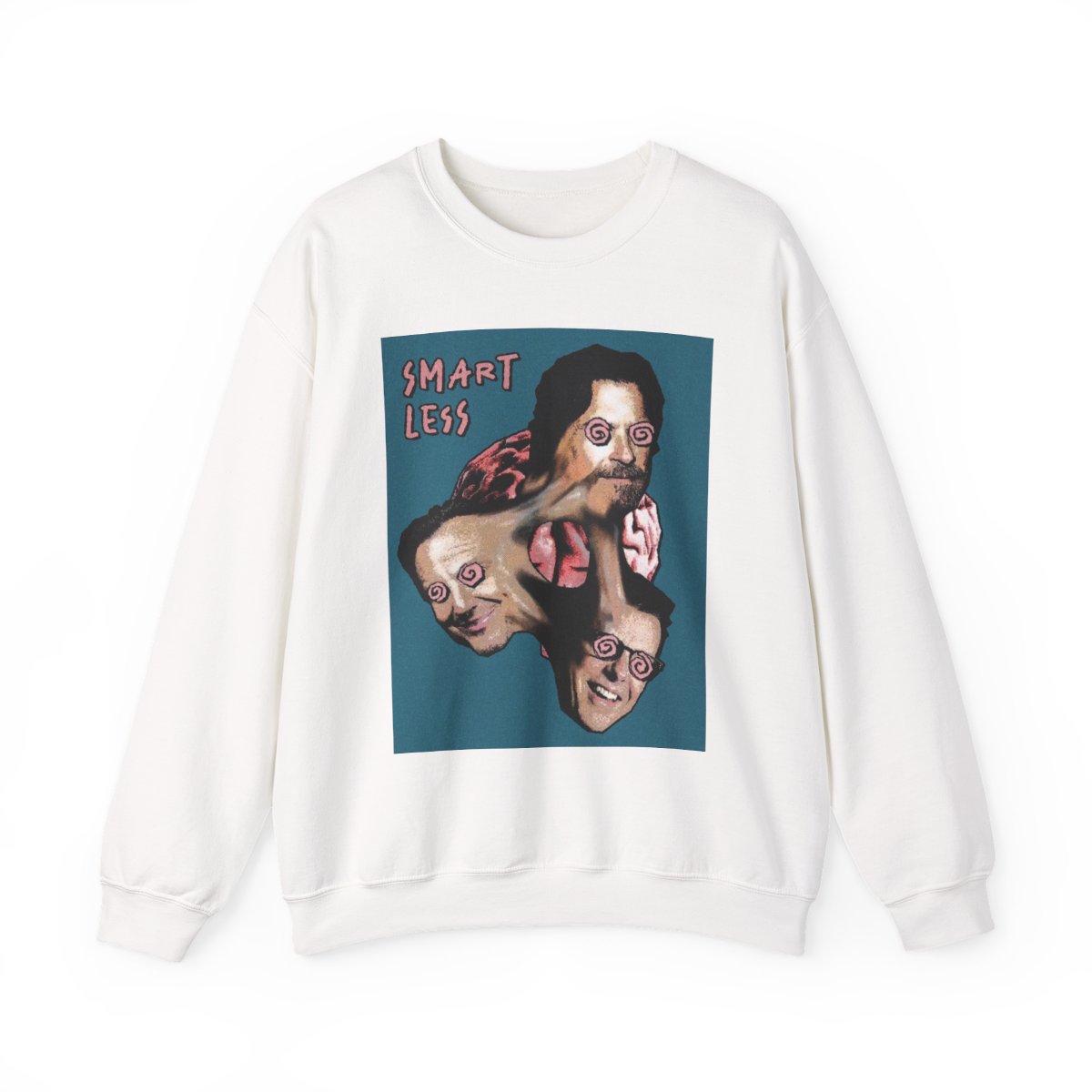 Surreal Triple Portrait 'Smart Less' Crewneck Sweatshirt SmartLess - Official Sweatshirts merchandise