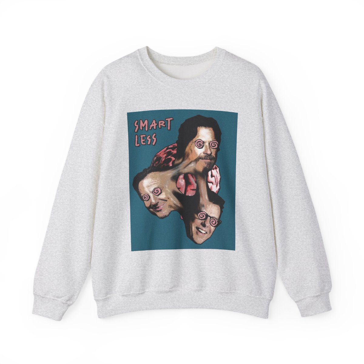 Surreal Triple Portrait 'Smart Less' Crewneck Sweatshirt SmartLess - alternate angle 2, merchandise