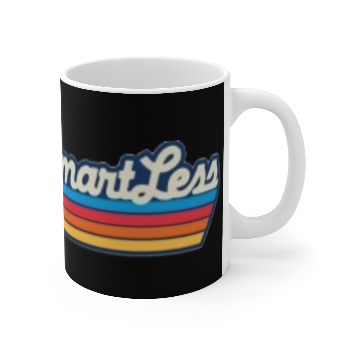 Smarter Retro Rainbow Stripes Mug | Vintage Script Coffee Cup SmartLess