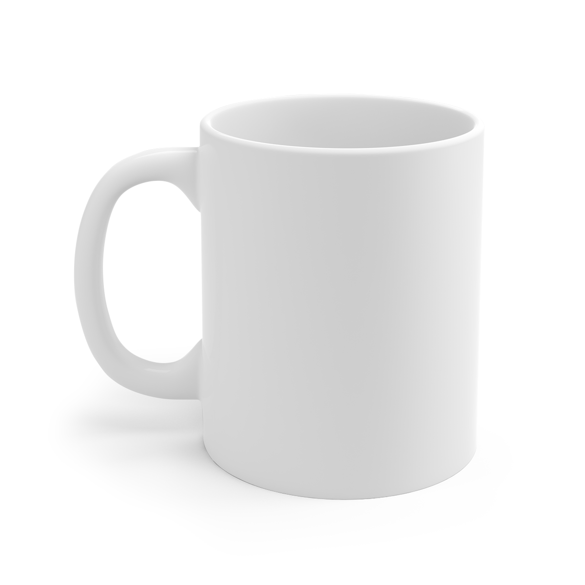 Smart Radio Mug | Retro Rainbow Logo 11oz Ceramic Coffee Cup SmartLess - alternate angle 2, merchandise