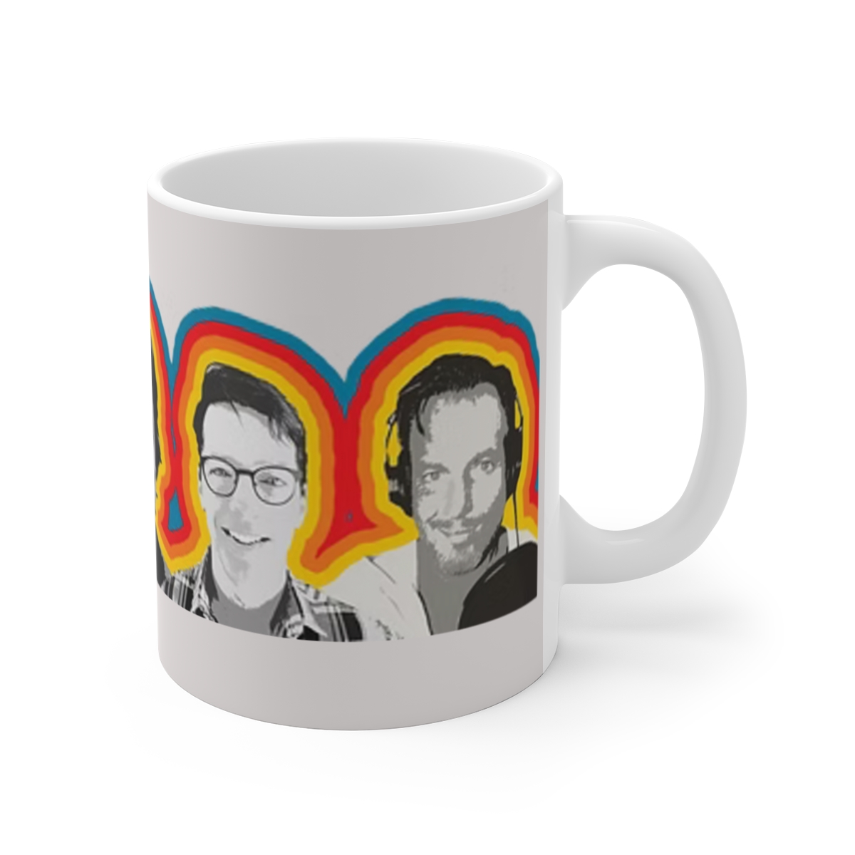 Retro Rainbow Portrait Mug | Colorful Pop Art Face 11oz Ceramic SmartLess